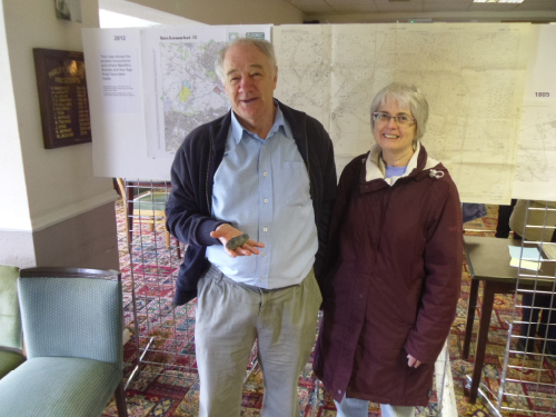 Mr and Mrs keavey with a 5000 year old flint