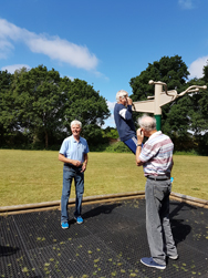 images of people using the outdoor gym in the recreation ground