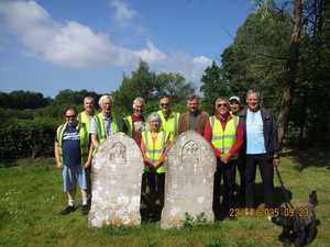 volunteers cleaning up the headstones!